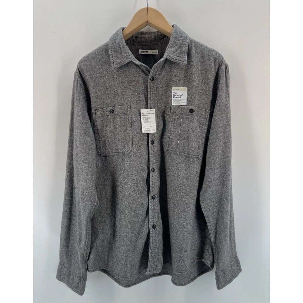 Sonoma Super Soft Flannel Shirt Men L Button Down Cabin Core Outdoor Fall Winter